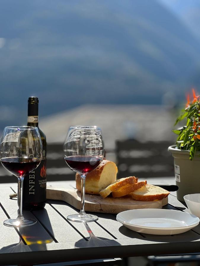 Panoramic Apartment Italian Alps Valtellina Near Sondrio, Tirano Poggiridenti Eksteriør bilde