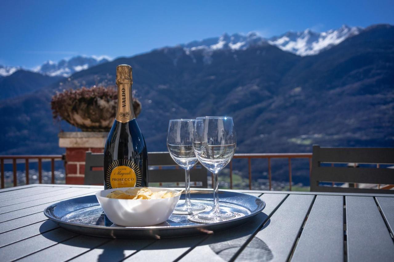 Panoramic Apartment Italian Alps Valtellina Near Sondrio, Tirano Poggiridenti Eksteriør bilde